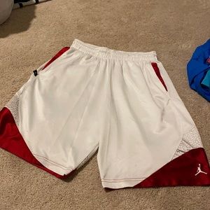 White and red Jordan shorts